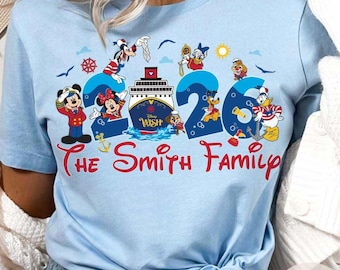 Personalized Disney Cruise Line 2026 shirt, Mickey & friends Family Cruise matching shirts,  Disney Wish Dream Magic Wonder Destiny Treasure