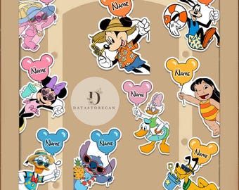 All Disney characters Summer Cruise magnet, Balloon Mickey & friends Toy Story Princess Disney cruise line magnet, Family Cruise door magnet