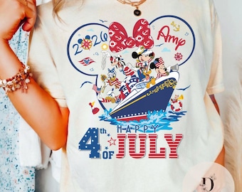 Personalized Mickey & friends 4th of July Cruise Shirt, Freedom USA Flag Shirt, Patriotic Tee, Independence Day Shirt, Disney Cruise Line T