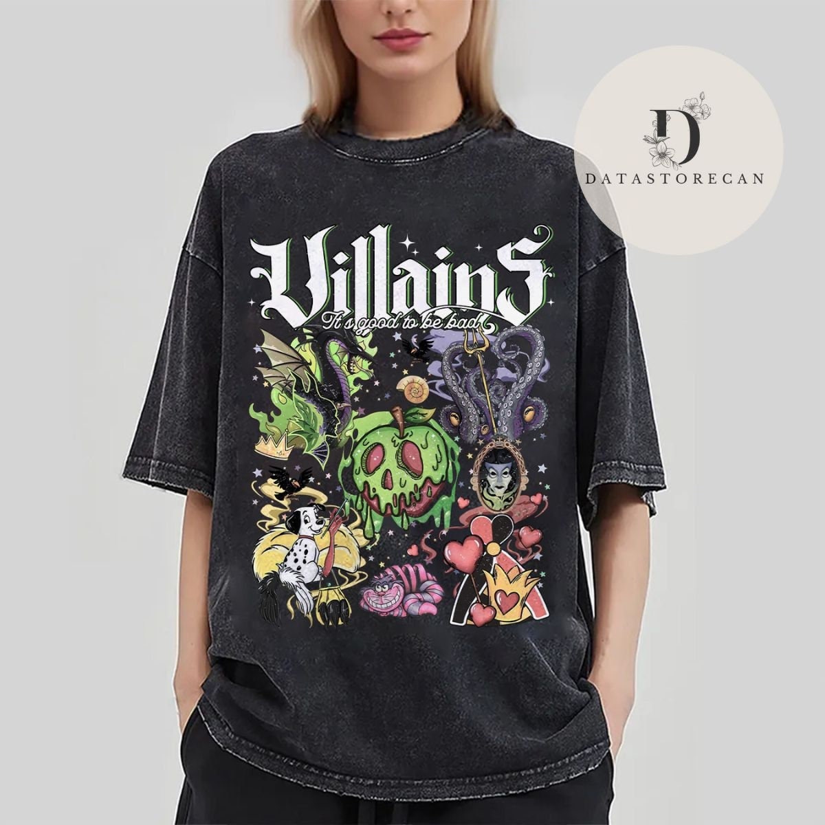 Vintage Disney Villains It's good to be bad Halloween shirt, Maleficent Ursula Evil Queen Cruella Female Villains Girls trip shirt