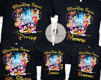 Personalized Disney Birthday shirt, Birthday Boy Birthday Girl Tee, WDW Disneyland Birthday trip family matching shirts, Best birthday ever