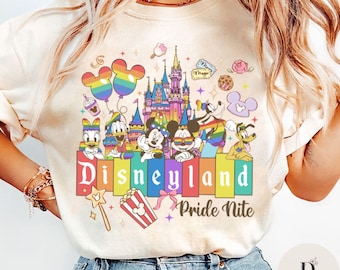 Disneyland Pride Nite Shirt, Rainbow Mickey and Friends LGBT support Disney trip vacation 2026 shirt