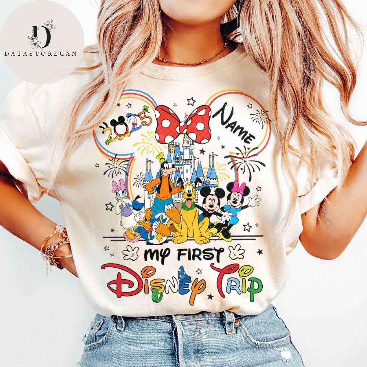 Personalized My First Disney Trip 2025 shirt, Mickey & friends WDW Disneyland Magic Kingdom 1st Disney trip shirt, Family matching Tees
