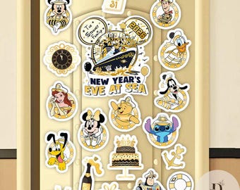 Personalized New Year's Eve at Sea 2026 magnet, Mickey & friends Disney Cruise Line magnet, Happy New Year 2026 Family Cruise Door magnet