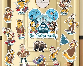 Personalized Disney Alaska Cruise magnet, Mickey & friends Disney Cruise Line magnet, Disney Wonder Family cruise door magnet decorations