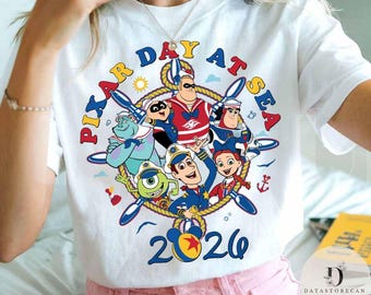 Pixar Day at sea Disney Cruise Line 2026 shirt, Toy Story Monster Inc Pixar Family Cruise matching shirts, Custom Group Disney Fantasy shirt