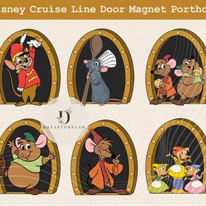 Personalized Disney mouse porthole magnet, Mouse hole magnet, Disney Cruise Line Magnet, Gus Gus Remy Timothy Cinderella mouse magnet