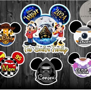 All characters Disney Cruise Line Magnet, Mickey & friends Super Heroes Princess 7 dwarfs Disney Cruise Line Magnet, Family Cruise magnet