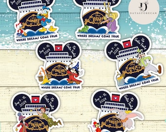Custom Family & Cruise Ship Name Disney Cruise Line Magnet, Mickey and friends Disney Magnet, Family sign Disney Wish Dream Treasure magnet