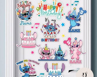 Personalized Stitch Angel Birthday Party Disney Cruise Line Magnet, Best Birthday Cruise ever stateroom door decor, Stitch Birthday Boy Girl