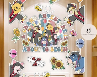 Personalized Disney Graduation Cruise magnet, Winnie the Pooh Grad trip magnet, Senior Graduate magnet A Grand Adventure id about to begin