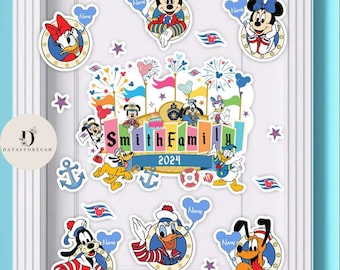 All characters Disney Cruise Line Magnet, Mickey & friends Princess Toy Story Disney Cruise Line Magnet, Custom Family Cruise Door magnet