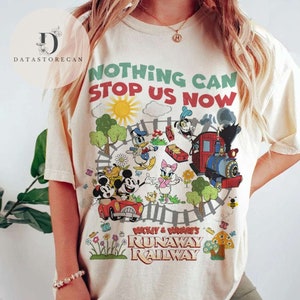 Vintage Nothing can stop us now Mickey & Minnie&#39;s runaway railway shirt, Disney ride shirt, WDW Magic Kingdom Family vacation trip tee