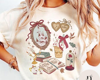 Coquette Belle Princess Tale as old as time shirt, Belle's Book Club shirt, Bookish librarian book lover Gift for her WDW Disneyland T