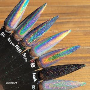 Rainbow Holo Hologram Cosmetic Grade Pigment Solvent Resistant Glitter for Nail Art