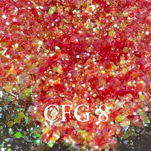 CFG 8 Ongles cosmétiques irisés à changement de couleur, gros paillettes, bricolage, résine époxy, artisanat d'art