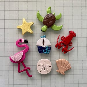 Handmade Clay Refrigerator Magnets | Coastal Collection