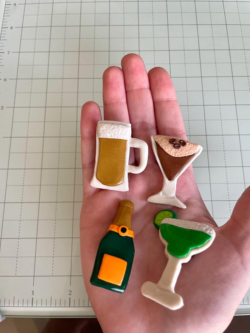 Handmade Clay Refrigerator Magnets | Adult Beverage Collection - Etsy