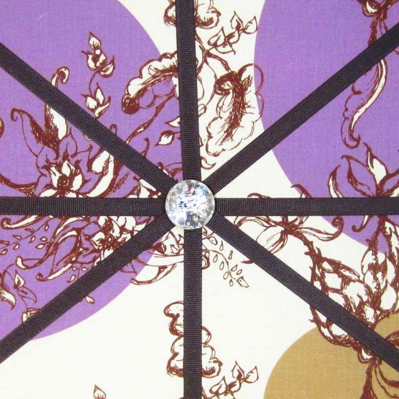 11x14 French Memory Board or Bow Holder Cream Brown Purple Treetop