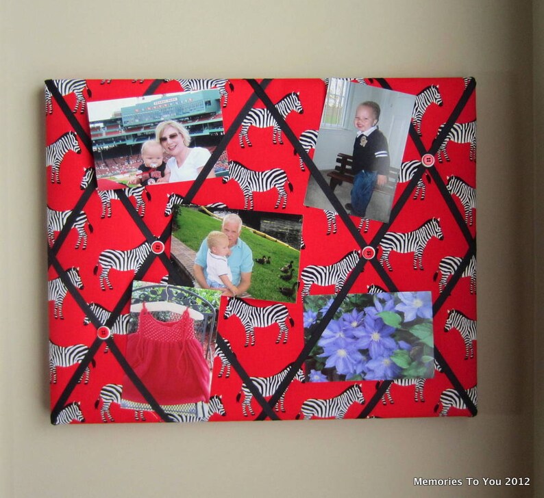 16x20 Red Zebra Memory Board Bow Holder Ribbon Etsy