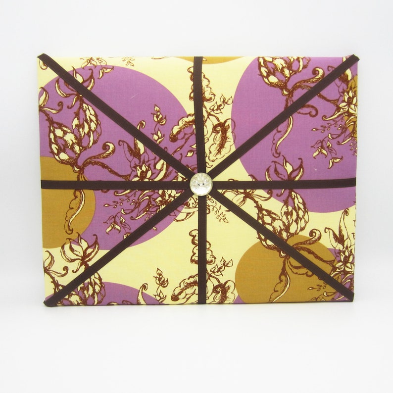 11x14 French Memory Board or Bow Holder Cream Brown Purple Treetop