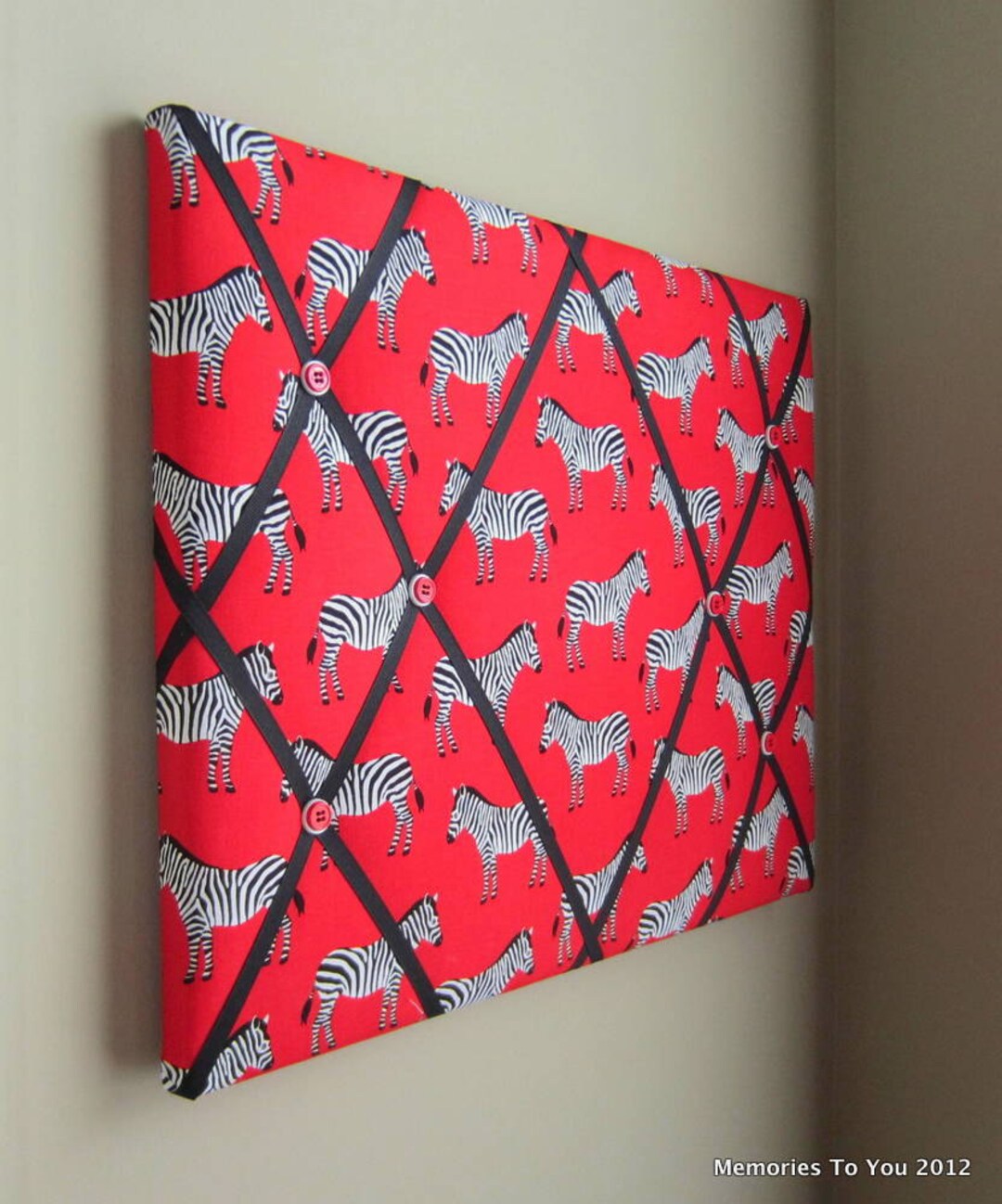 16x20 Red Zebra Memory Board, Bow Holder, Ribbon Board, Organizer