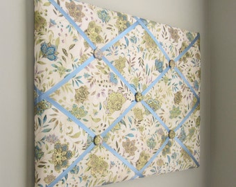 11"x14" Memory Board Antique Floral, Vision Board, Memo Board, Ribbon Board, Bow Board, Bow Holder, Photo Display, Business Card Holder