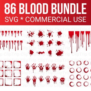 83 blood SVG bundle, blood frame, blood overlay, blood drip, crime svg, halloween svg, horror svg, bloody, instant download, commercial use