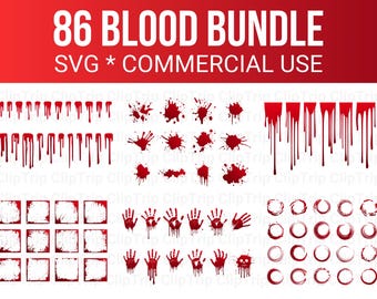 83 blood SVG bundle, blood frame, blood overlay, blood drip, crime svg, halloween svg, horror svg, bloody, instant download, commercial use