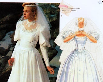 Vintage McCall's 2341 Priscilla, Elegant Misses Bridal Gown Sewing Pattern Size 10 Bust 32.5"