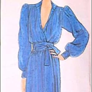 Vogue 1306 Sewing Pattern: Adele Simpson Wrap Dress, Blouse, Size 36