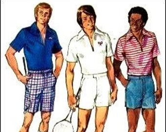 Simplicity 5044 Men's Shorts, Bermuda Shorts and Knit Shirt Vintage Sewing Pattern Size 42