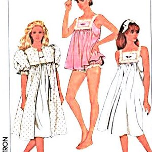 Simplicity 9119: Vintage Robe, Nightgown & Pajamas Sewing Pattern (Bust 30.5-31.5) Factory Fold, USA Shipping Included