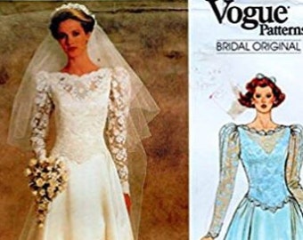 Vintage Vogue Bridal Original 1519 Misses 80's Wedding Gown and Brides Maids Dresses Sewing Pattern