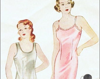 Simplicity 1560 Misses 30's Flapper Long or Short Straight Slip Vintage Sewing Pattern Bust 33, Hip 36 Pristine