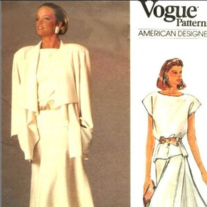 Vogue American Designer 1387 Misses Very Loose Fitting Unlined Jacket, Bias Skirt and Pullover Top  Vintage Sewing Pattern John Anthony FF