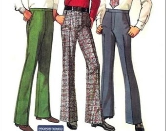 1970er Jahre SIMPLECITY 5100 Schnittmuster für Hosen, Herren, Taille 34