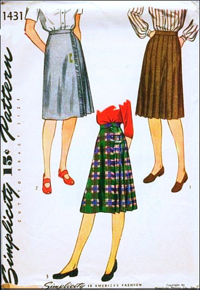 Simplicity 1431 Misses' Pleated Wrap Skirt, Pleated Skirt or A-Line Wrap Skirt with Fringe, Sewing Pattern FF, Waist Size 26 image 2