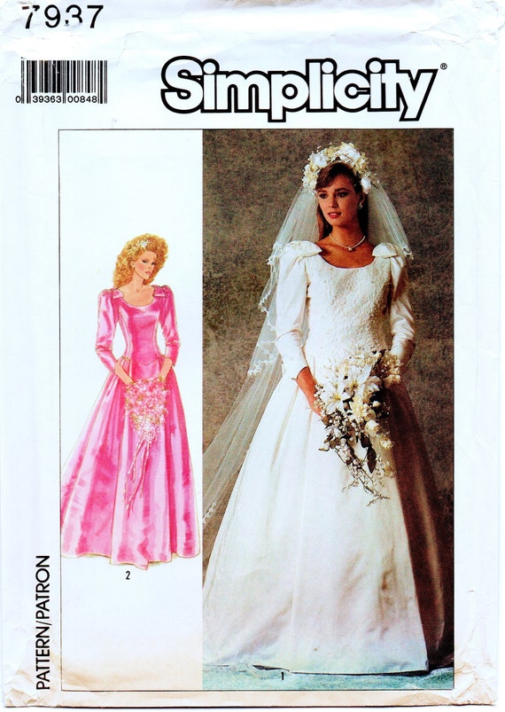 Vintage Simplicity 7937 Bridesmaid Dress Sewing Pattern Size 16 Vintage Simplicity 7937 Bridesmaid Dress Sewing Pattern Size 16