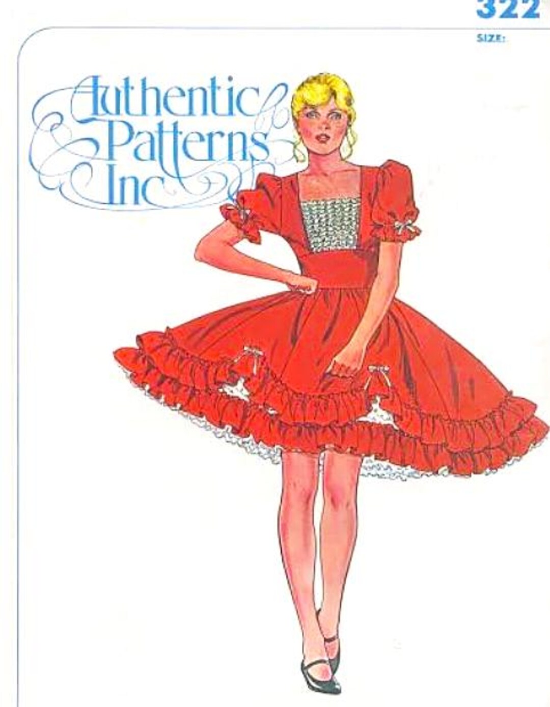Authentic Pattern Square Dance Dress Sewing Pattern 322 Misses 6-8-10 ...