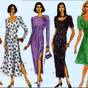 Vogue 1119 Dress Sewing Pattern: Fitted Tucks, Shoulder Pads, Size 6-10