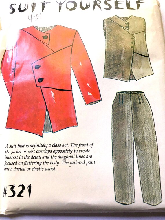 Suit Yourself 321 Modern Jacket, Vest and Pants Vintage Sewing Pattern by  Design and Sew FF -  Canada