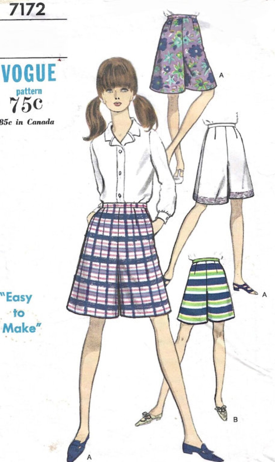 Easy to Make, Vogue Patterns 7172 Misses Set of Pantskirts W26 H38 FF ...