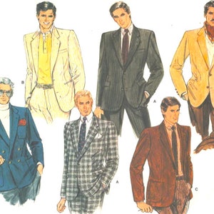 Vogue Basic Design Men's 1980's Tailored Dress Jacket  Sewing Pattern Size 38 CC