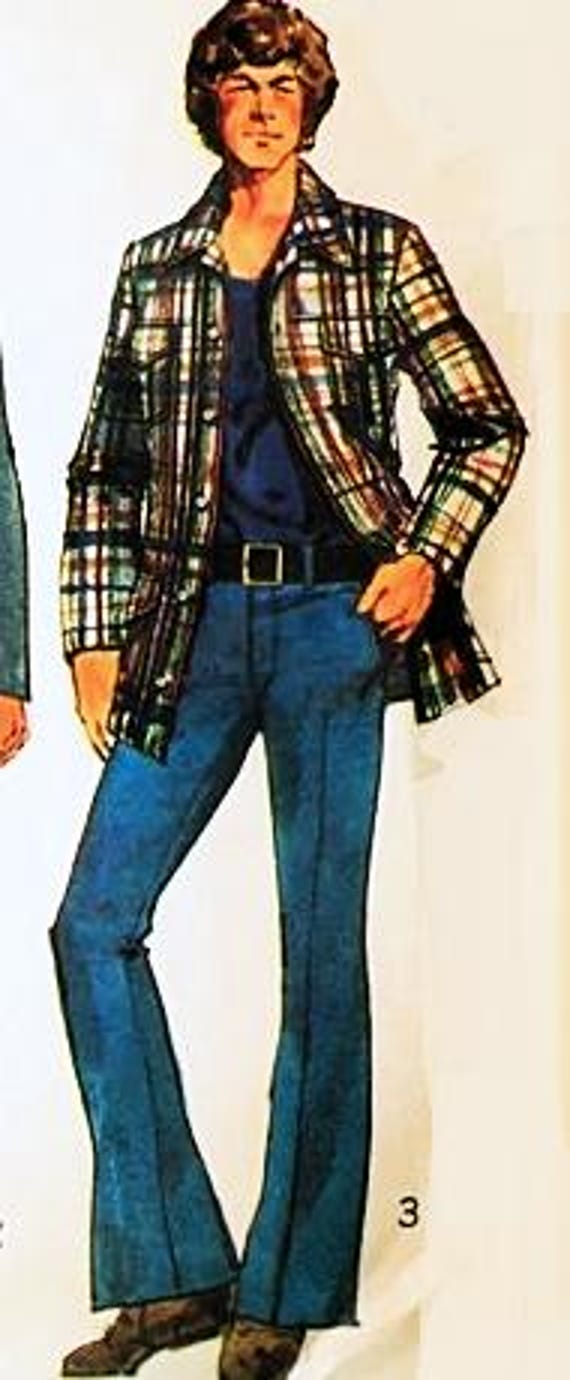 70's Sewing Pattern Men's Leisure Suit: Bell Bottom Pants