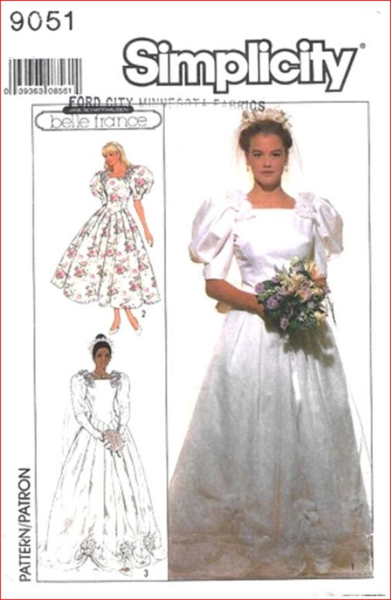 Vintage Simplicity 9051 Belle France Misses Wedding Bridal Etsy