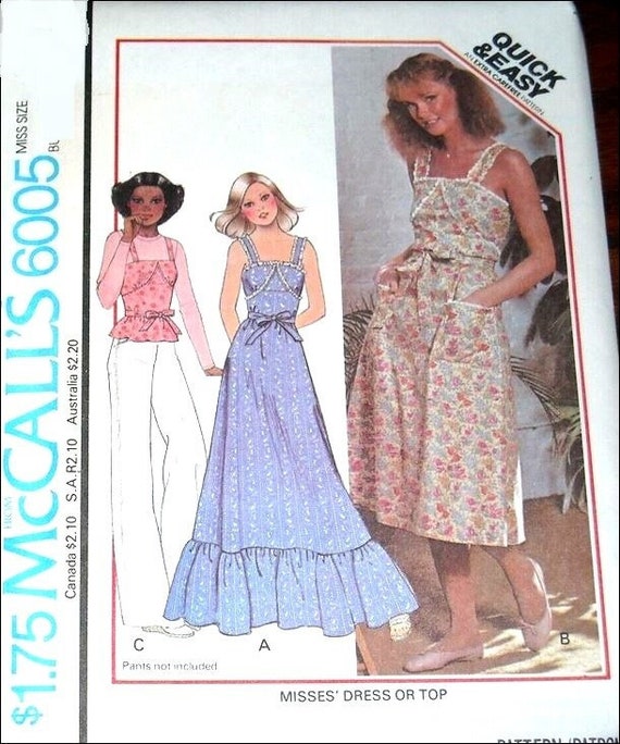 Mccall's 6005 Sun Dress With Shoulder Straps, Tie Belts and