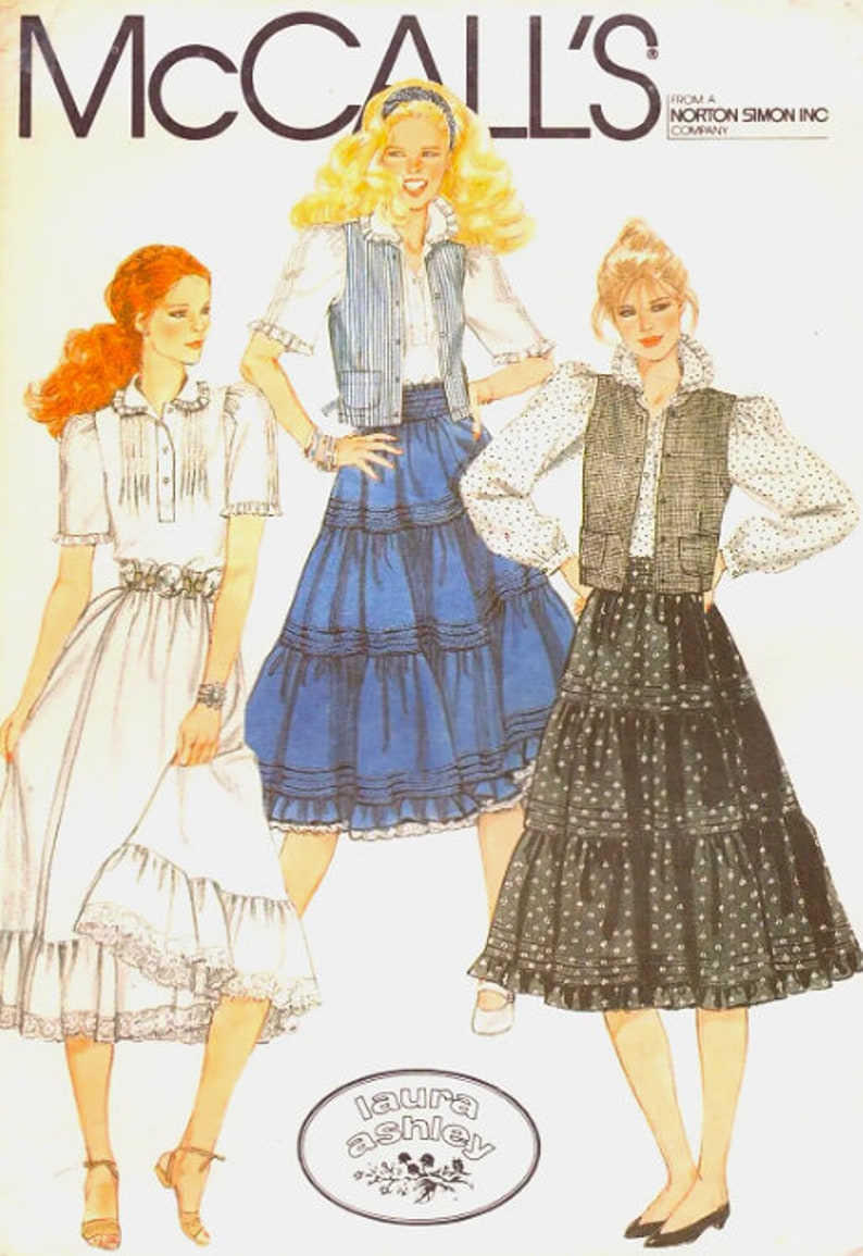 Pattern 8439 Cottage Core Sewing Pattern: Mccall's 8439 Misses' Top, Vest, Skirt ...