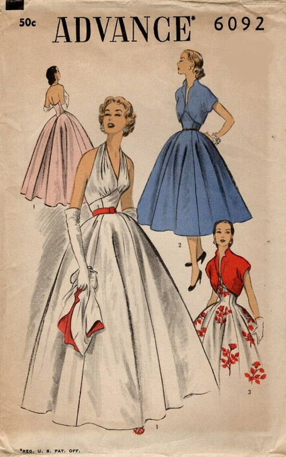marilyn monroe halter dress pattern 1950s Prominent Designer 690 Vintage Sewing Pattern Hot Sizzling Maril So Vintage Patterns
