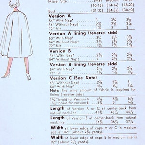 Vogue 5176 Misses 1960's Reversible Collarless Cape with or without Large Pockets, Vintage Sewing Pattern Size Large, Bust 38-40 image 2